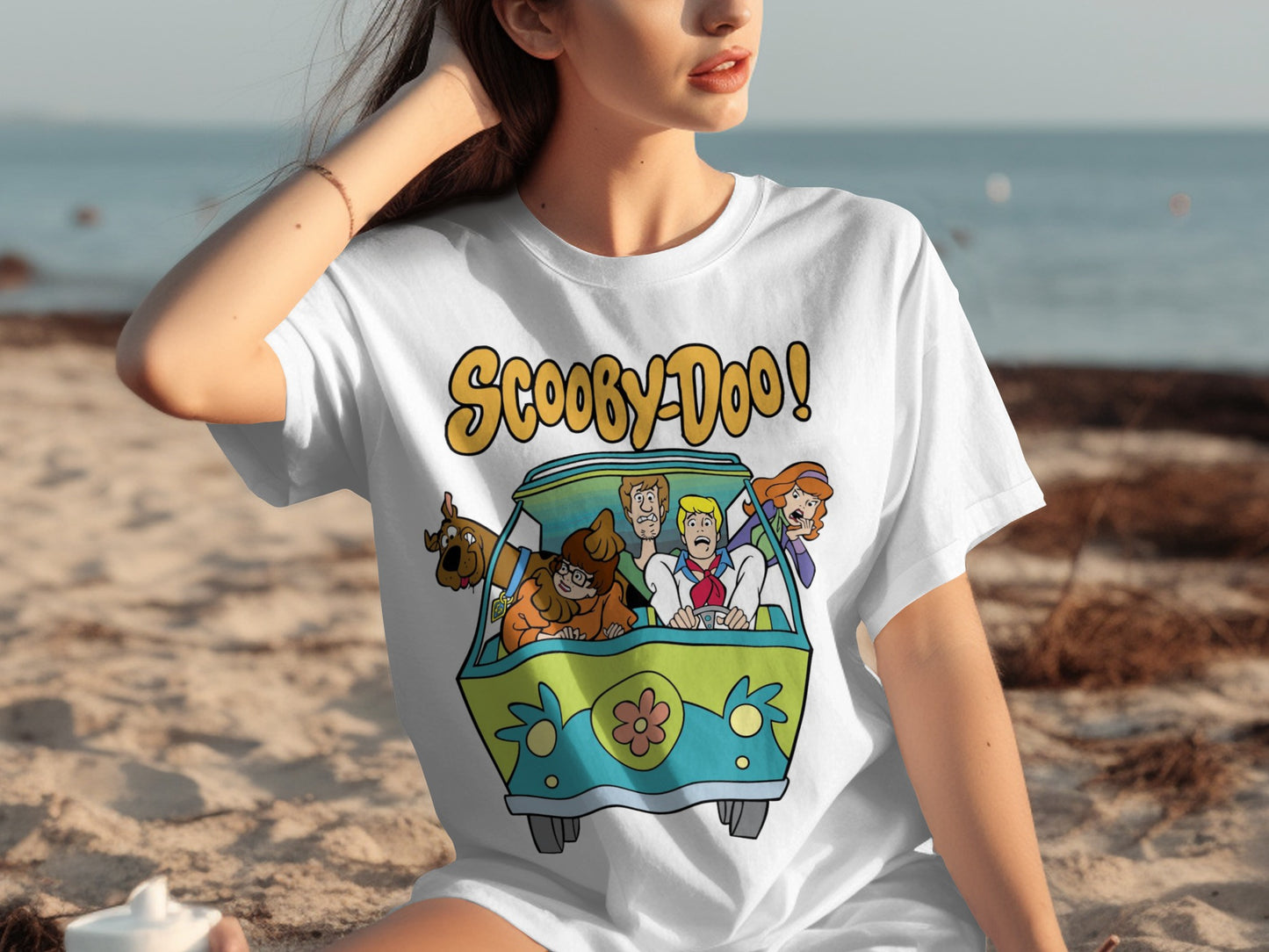 Scooby-Doo Characters in Van Graphic T-shirt