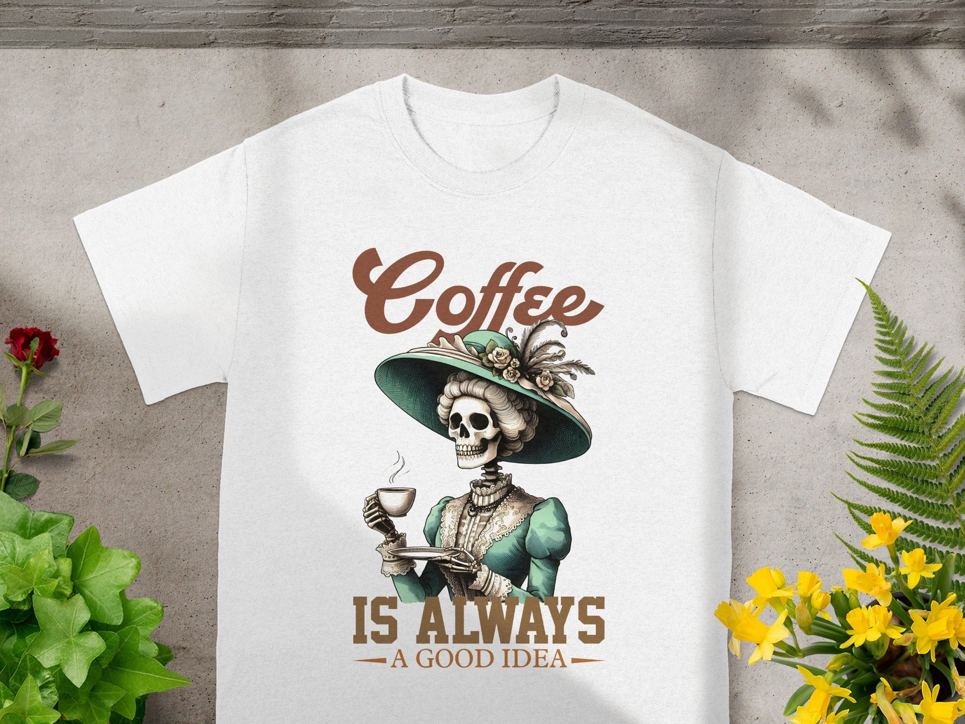 Coffee Is Always A Good Idea Skeleton Art t-shirt