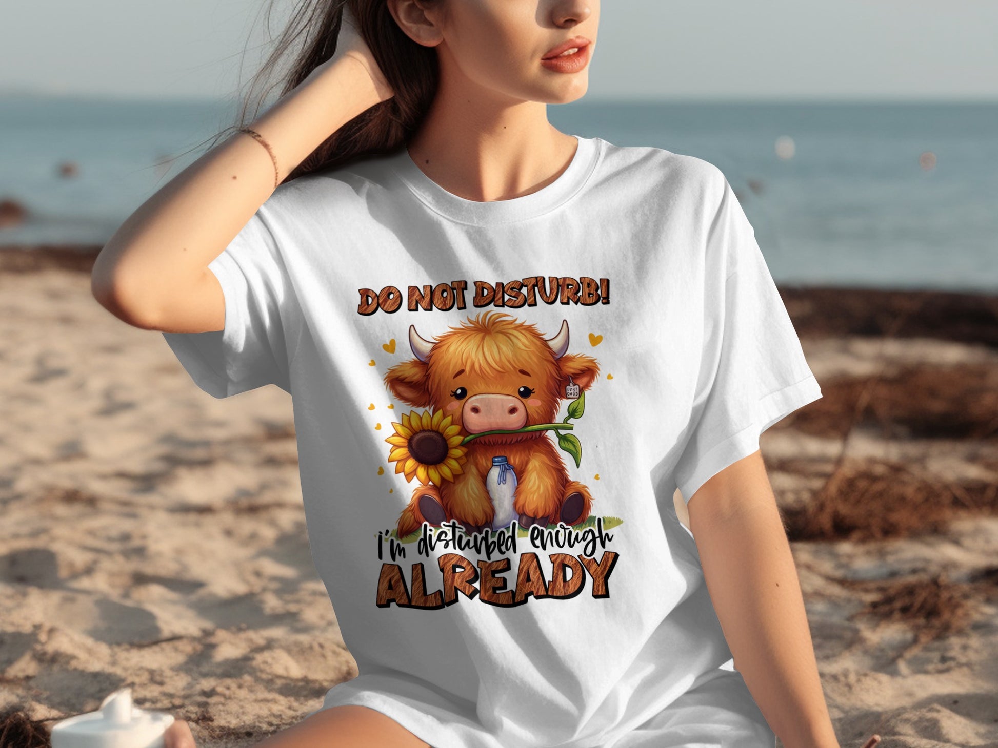 Do Not Disturb Highland Cow I'm Disturbed Enough Already Shirt