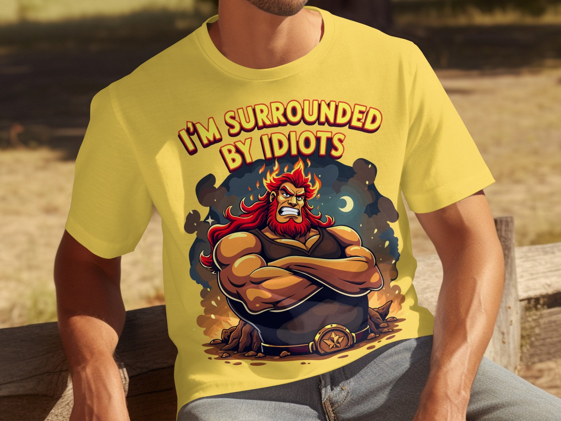 I'M SURROUNDED BY IDIOTS Funny Graphic Tee Shirt