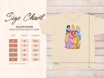 Princesses GILDAN 5000B Youth T-Shirt Size Chart product type