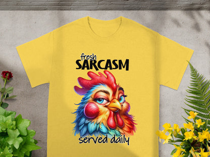 Fresh Sarcasm Served Daily Rooster Graphic T-shirt