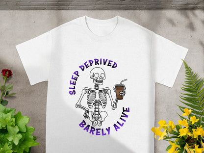 Sleep Deprived Barely Alive Skeleton T-Shirt