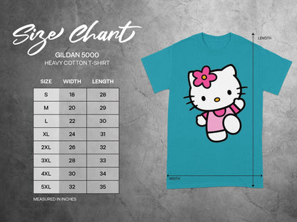 GILDAN 5000 Hello Kitty T-SHIRT SIZE WIDTH LENGTH product type