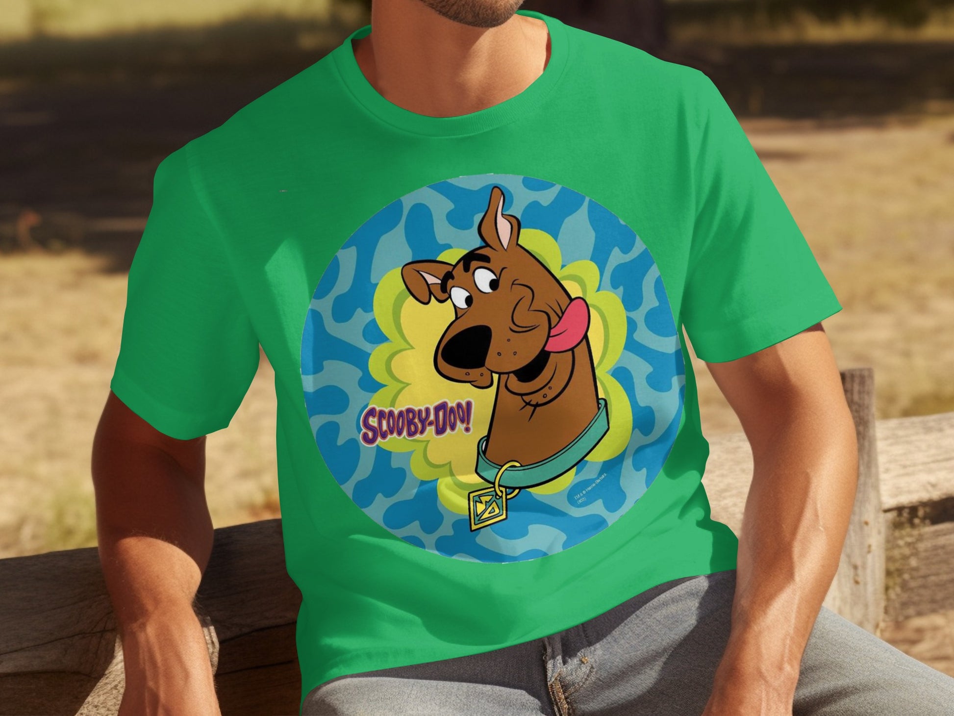 Green T-shirt with Scooby-Doo Graphic Design