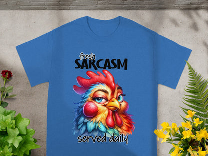 Fresh Sarcasm Served Daily Colorful Rooster T-shirt