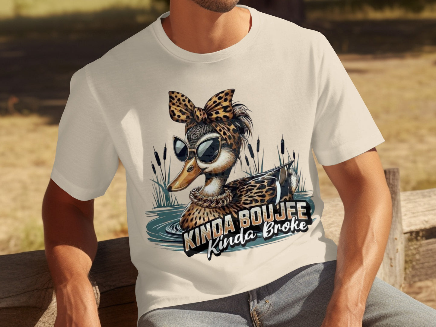 Kinda Boujee Kinda Broke Cute Duck Graphic T-shirt