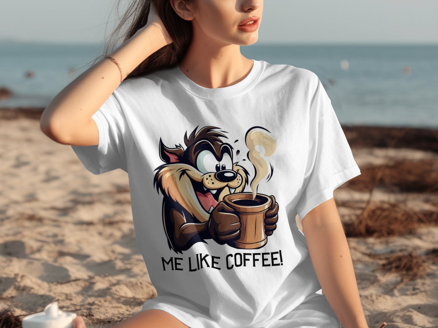 Me Like Coffee Cartoon Animal Graphic Tee Product