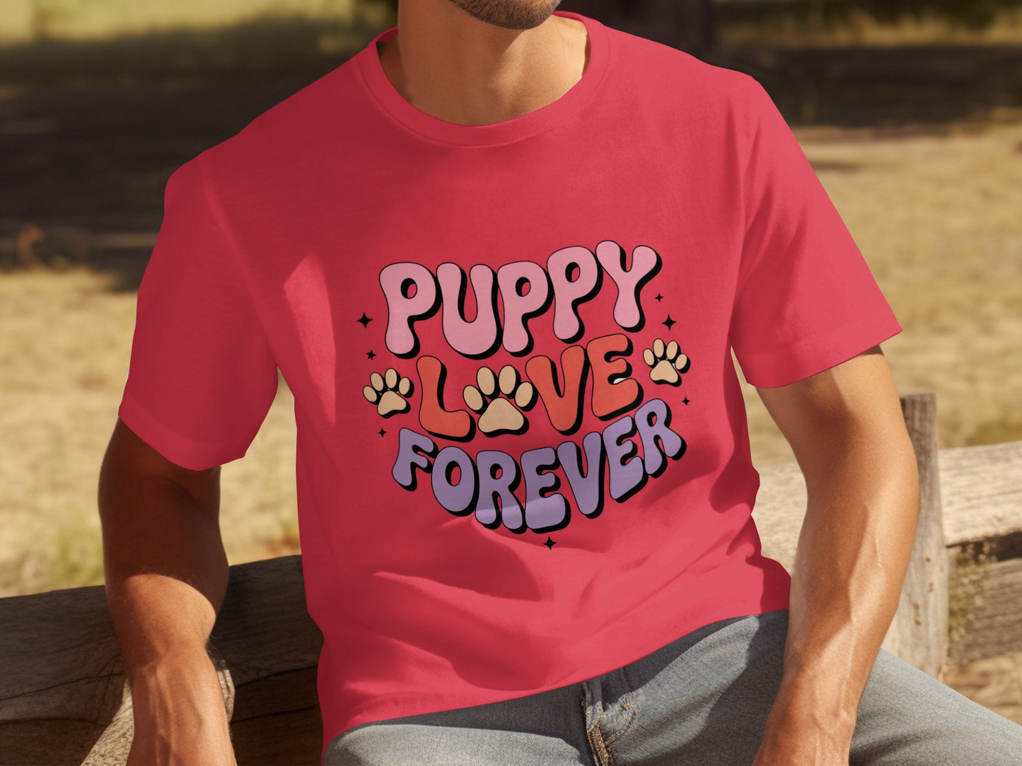 Puppy Love Forever T-shirt with a Playful Graphic Design