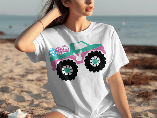 Easter Egg Monster Truck Graphic T-Shirt for Fun Lovers