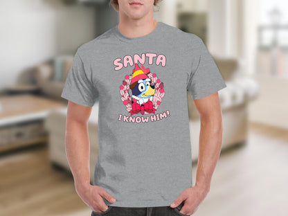 Santa I Know Him Cute Cartoon Character T-Shirt