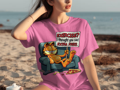 Garfield Extra Fries Comical Statement Shirt