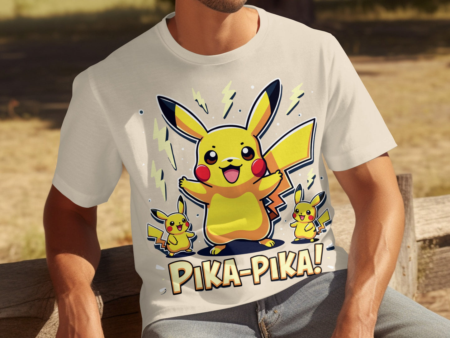 Pikachu Pika Pika Lightning Graphic T-Shirt