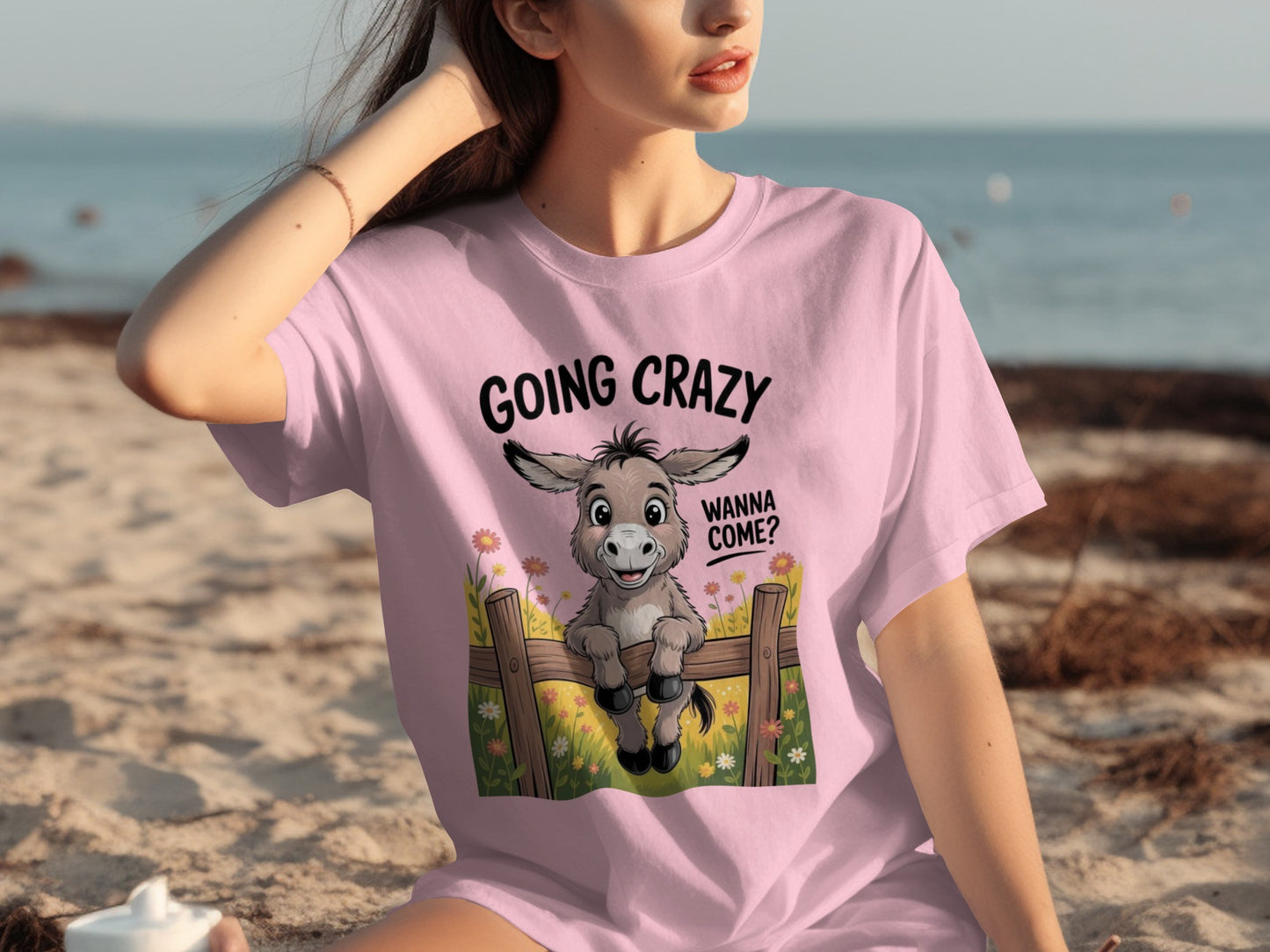 Going Crazy Wanna Come Donkey Image Casual Top