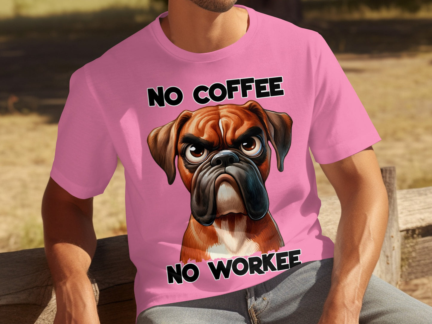 No Coffee No Workee Boxer Dog Graphic Shirt