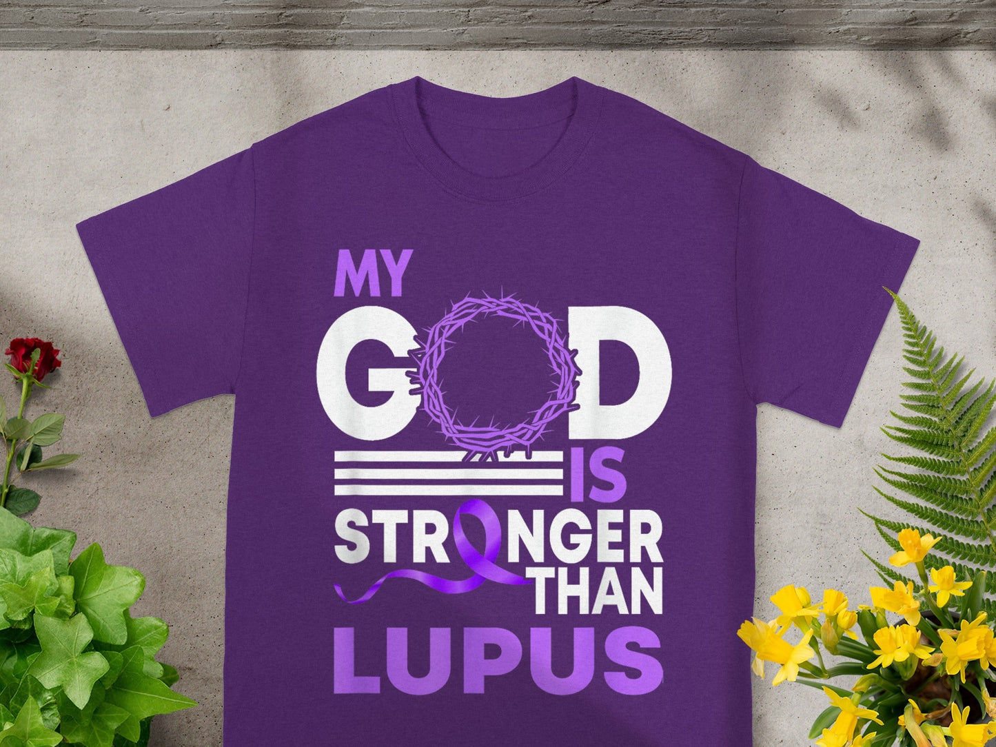 My God Is Stronger Than Lupus Inspirational T-shirt