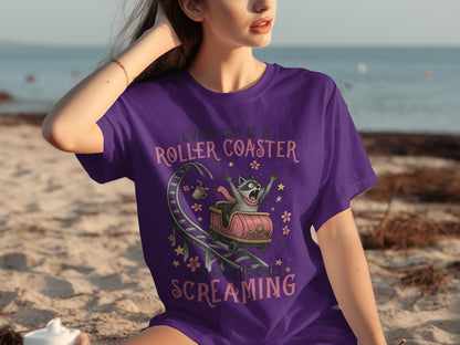 Every Day is a Roller Coaster Screaming T-shirt