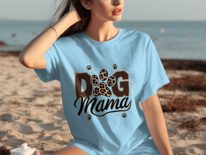 Blue Dog Mama Graphic Tee for Pet Lovers Trendy Shirt
