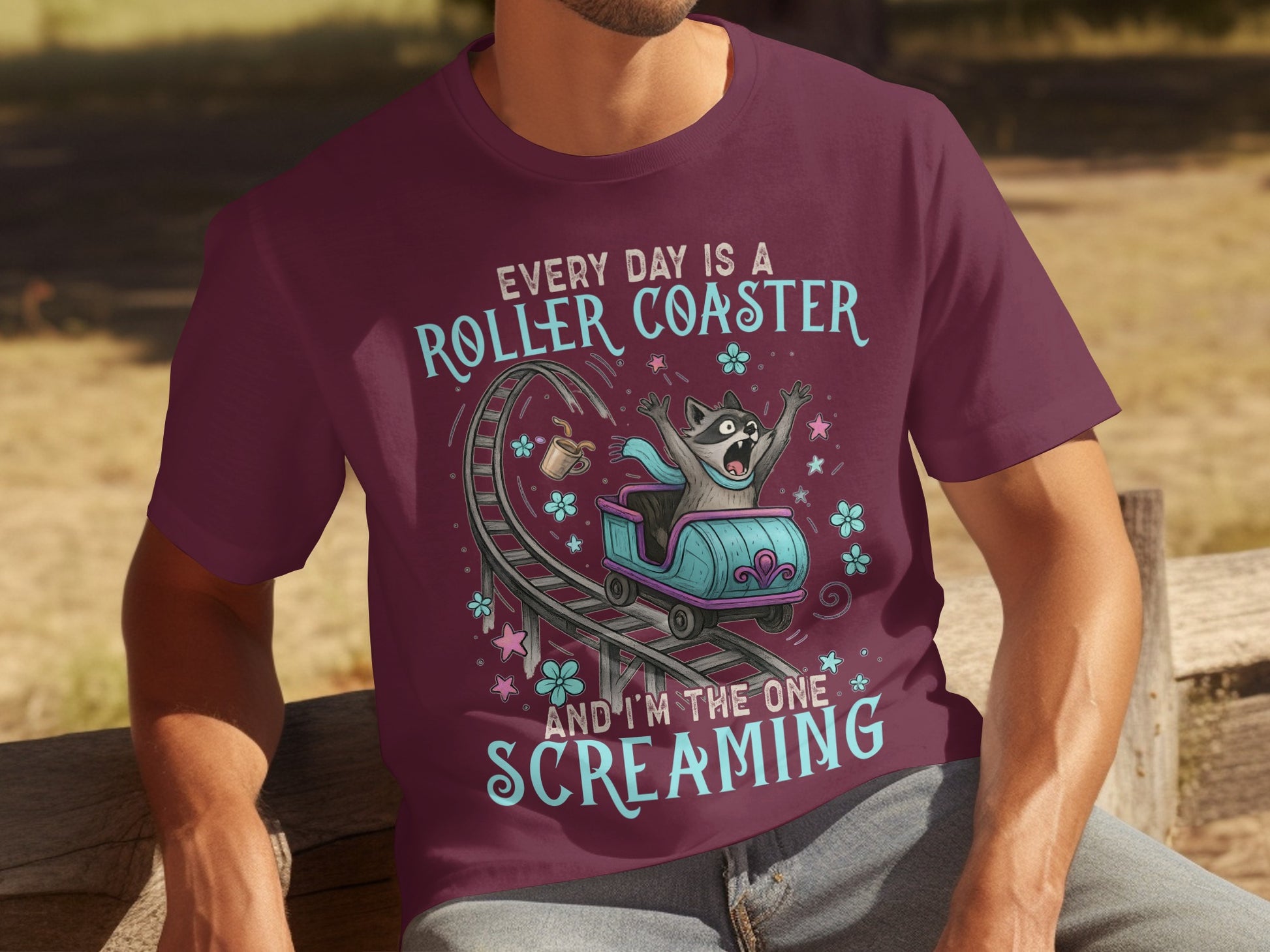 Every Day Is A Roller Coaster Screaming T-Shirt