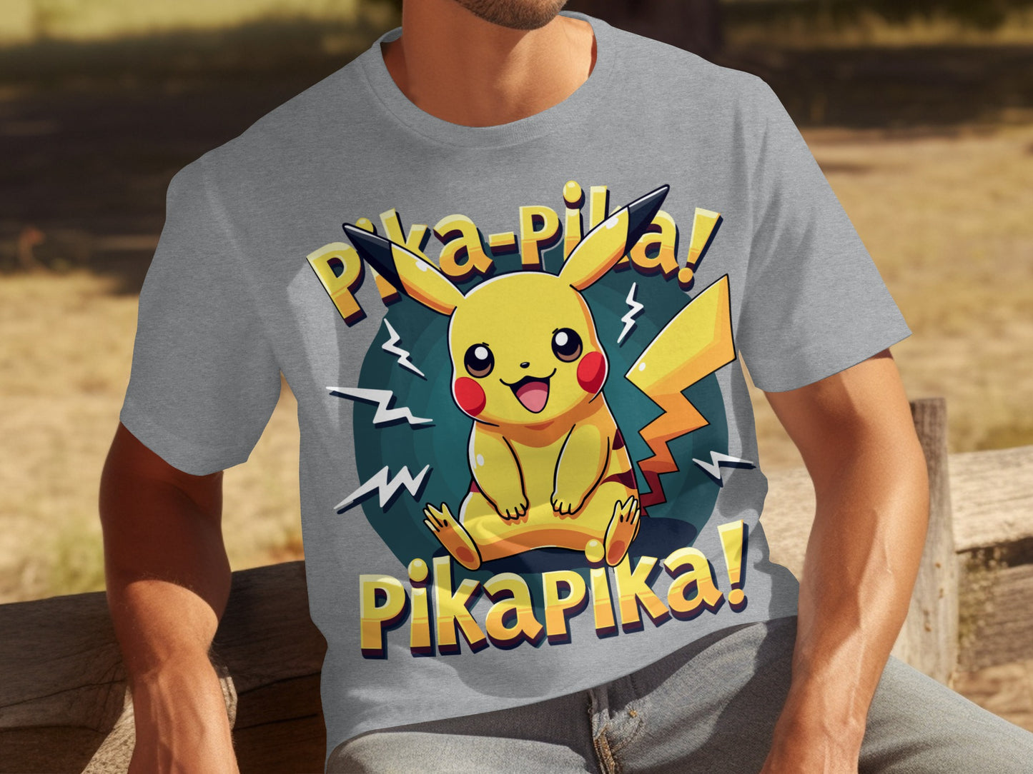 Pikachu Pika Pika Graphic T-Shirt for Anime Fans