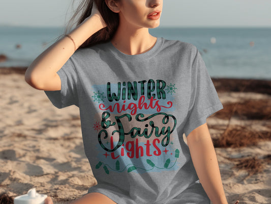 Winter Nights and Fairy Lights Graphic T-Shirt