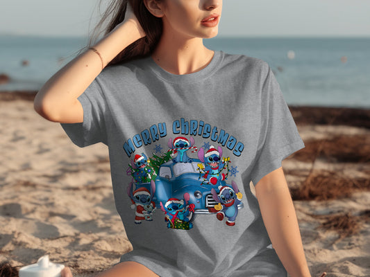 Merry Christmas Cute Cartoon Characters T-Shirt