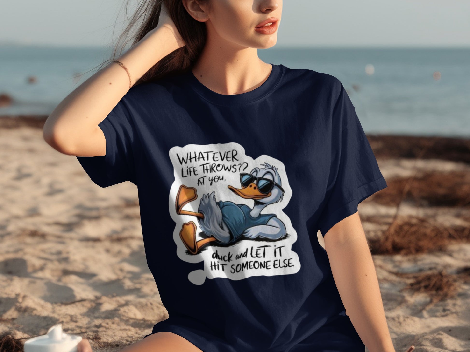 Funny Duck Whatever Life Throws At You T-shirt