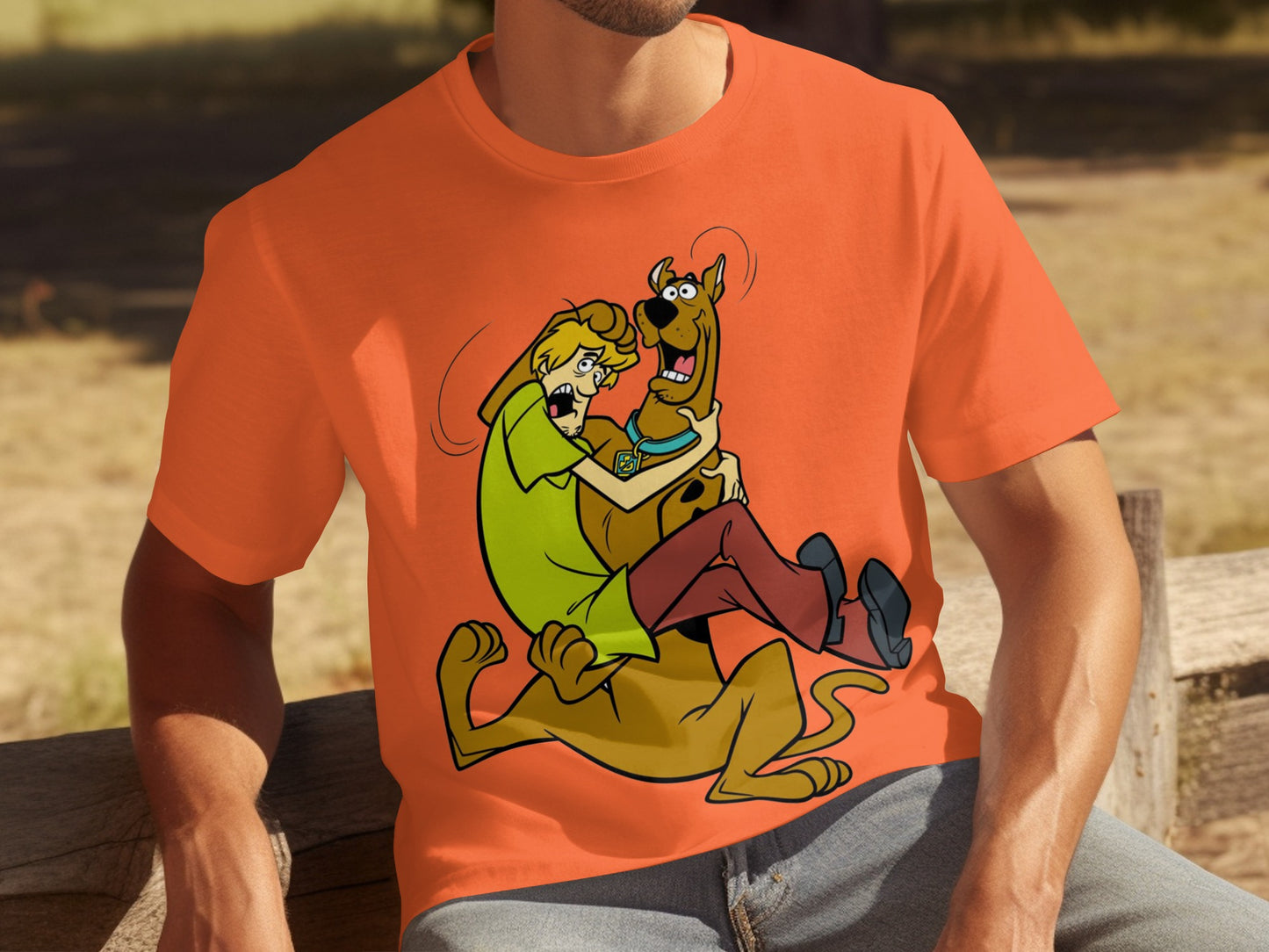 Shaggy and Scooby Doo Orange Graphic T-Shirt