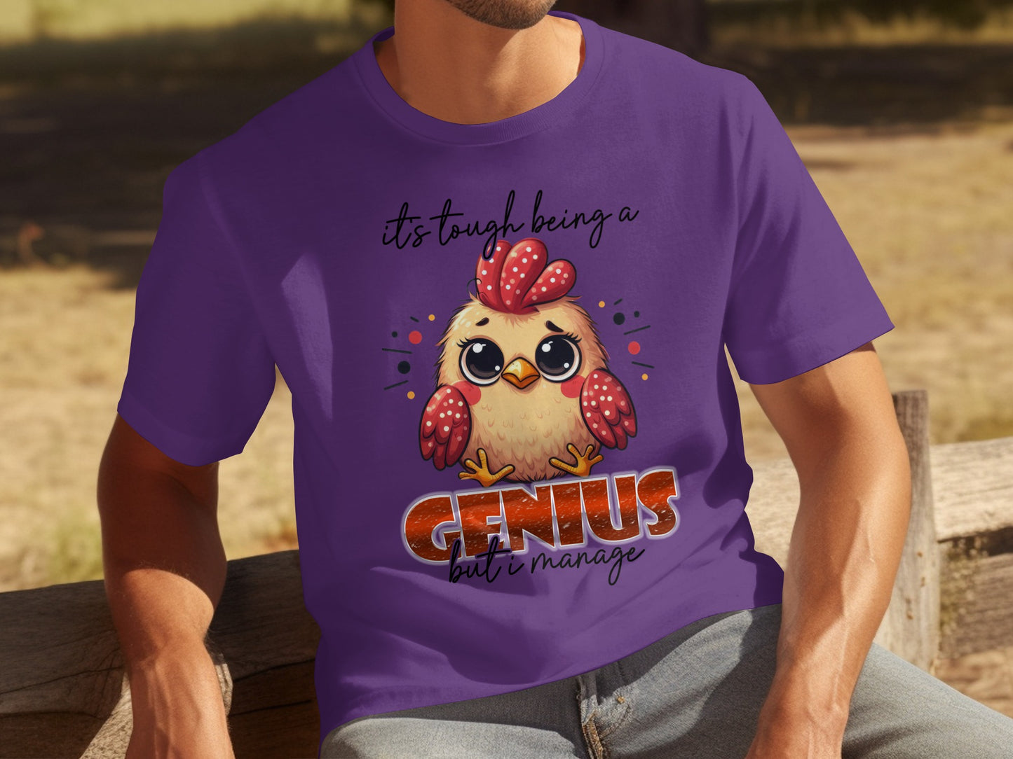 Genius But I Manage Chicken Graphic T-Shirt