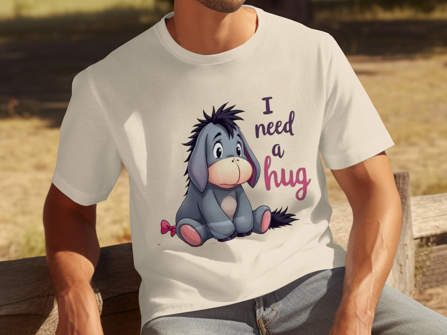 I Need a Hug Eeyore Graphic Printed T-shirt