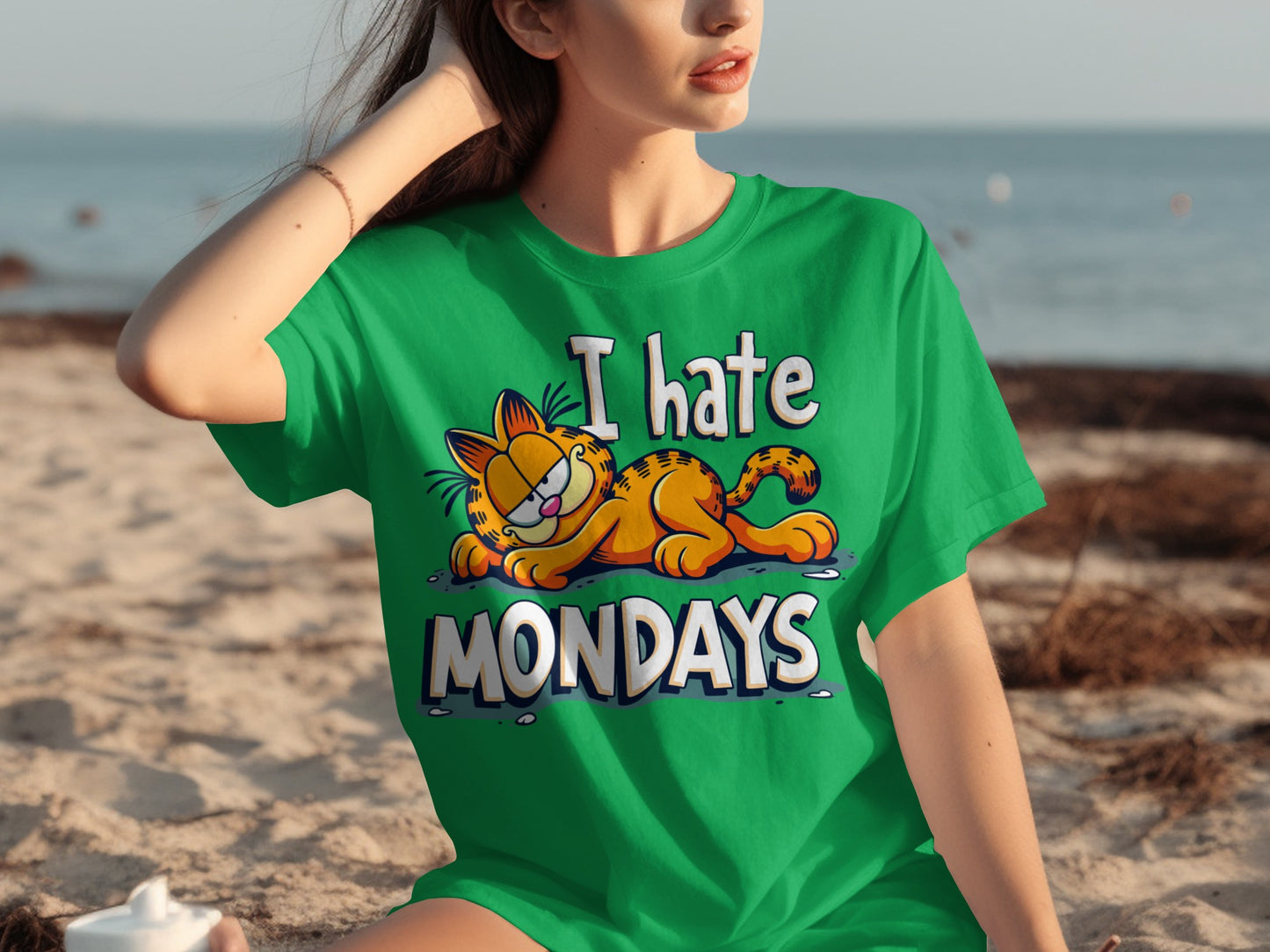 I Hate Mondays Garfield Cartoon Graphic T-Shirt Product