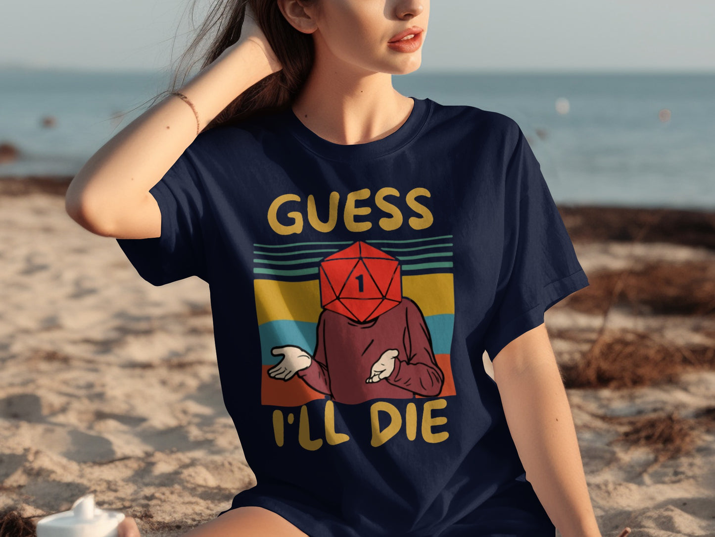 Guess I'll Die Funny D20 Dice Graphic T-shirt