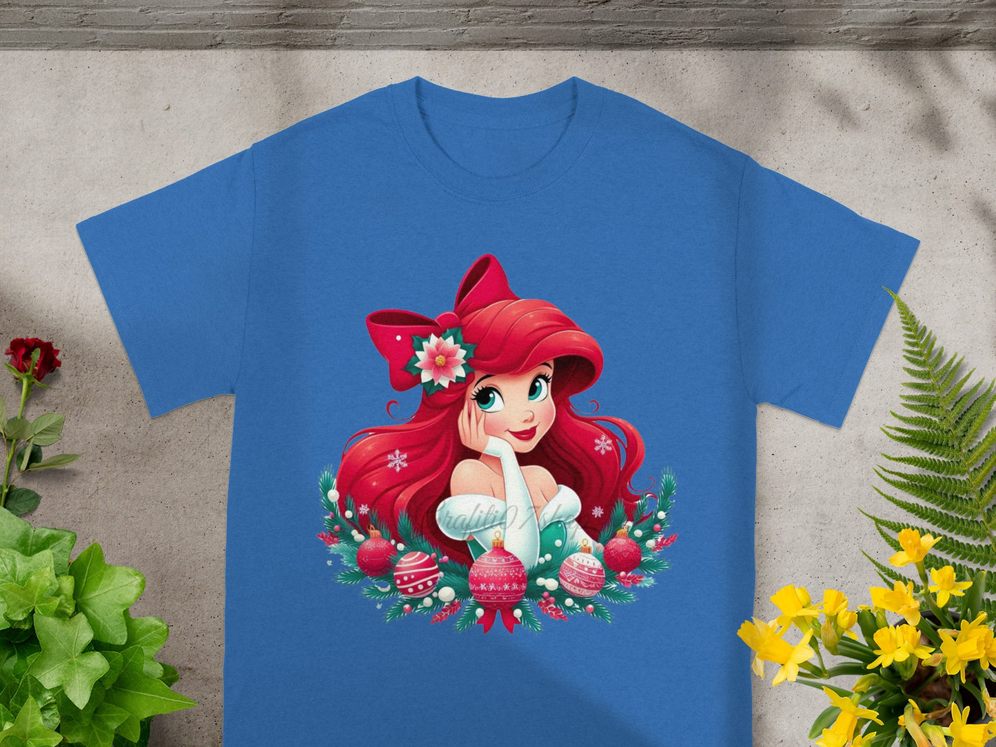 Cute Red Haired Girl with Holiday Decorations T-shirt