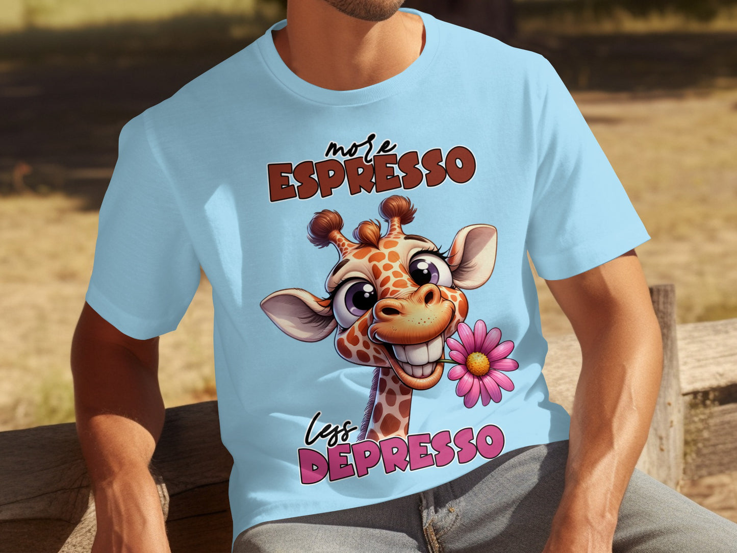 More Espresso Less Depresso Funny Giraffe Shirt