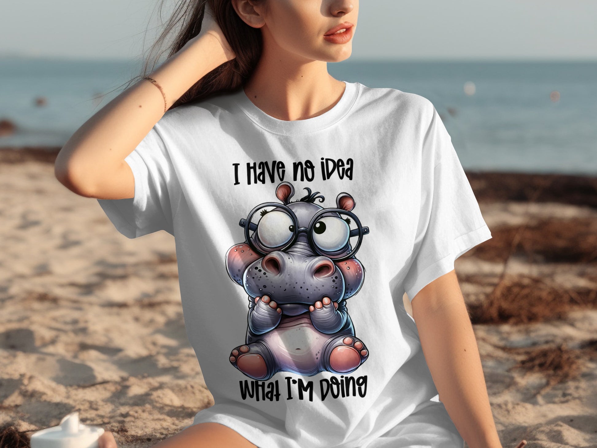 I Have No Idea What I'm Doing Hippo Graphic T-shirt