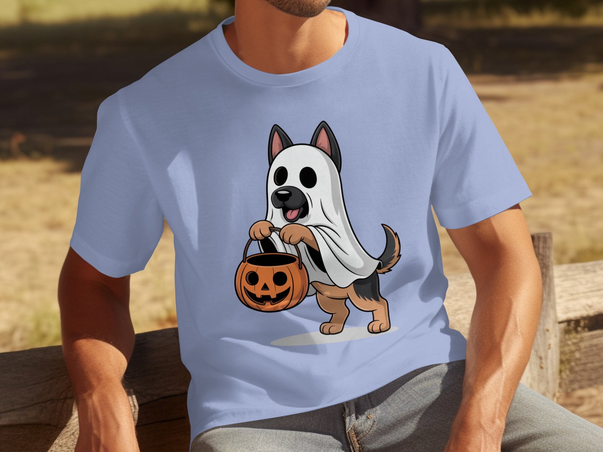 Funny Ghost Dog Halloween Trick or Treating T-Shirt