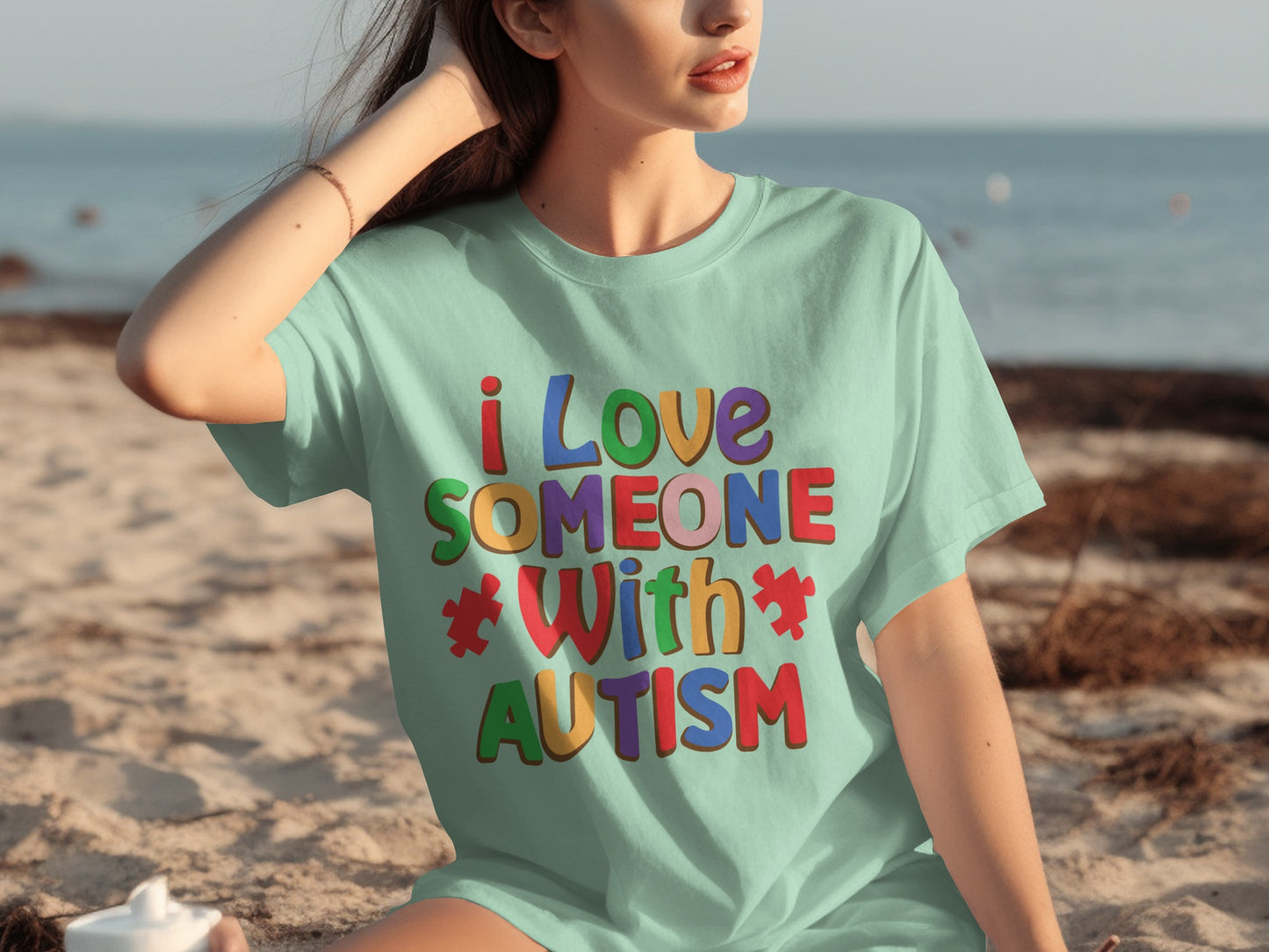 I Love Someone With Autism Colorful Lettering Shirt