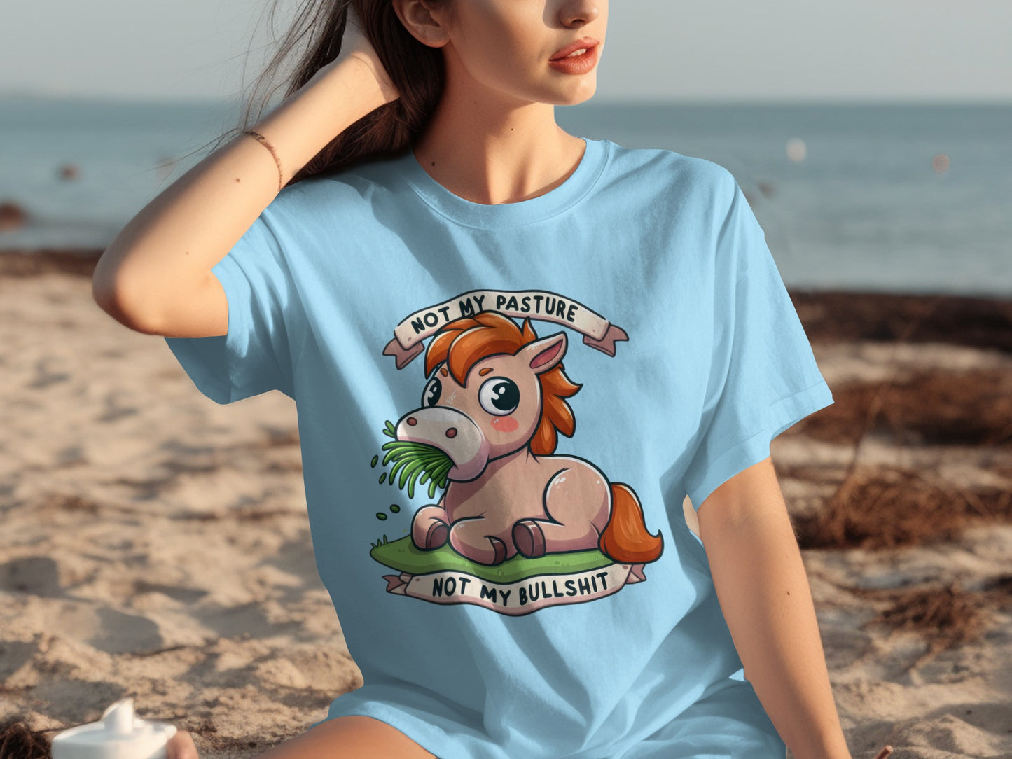 Not My Pasture Not My Bullshit Cute Horse Graphic Shirt