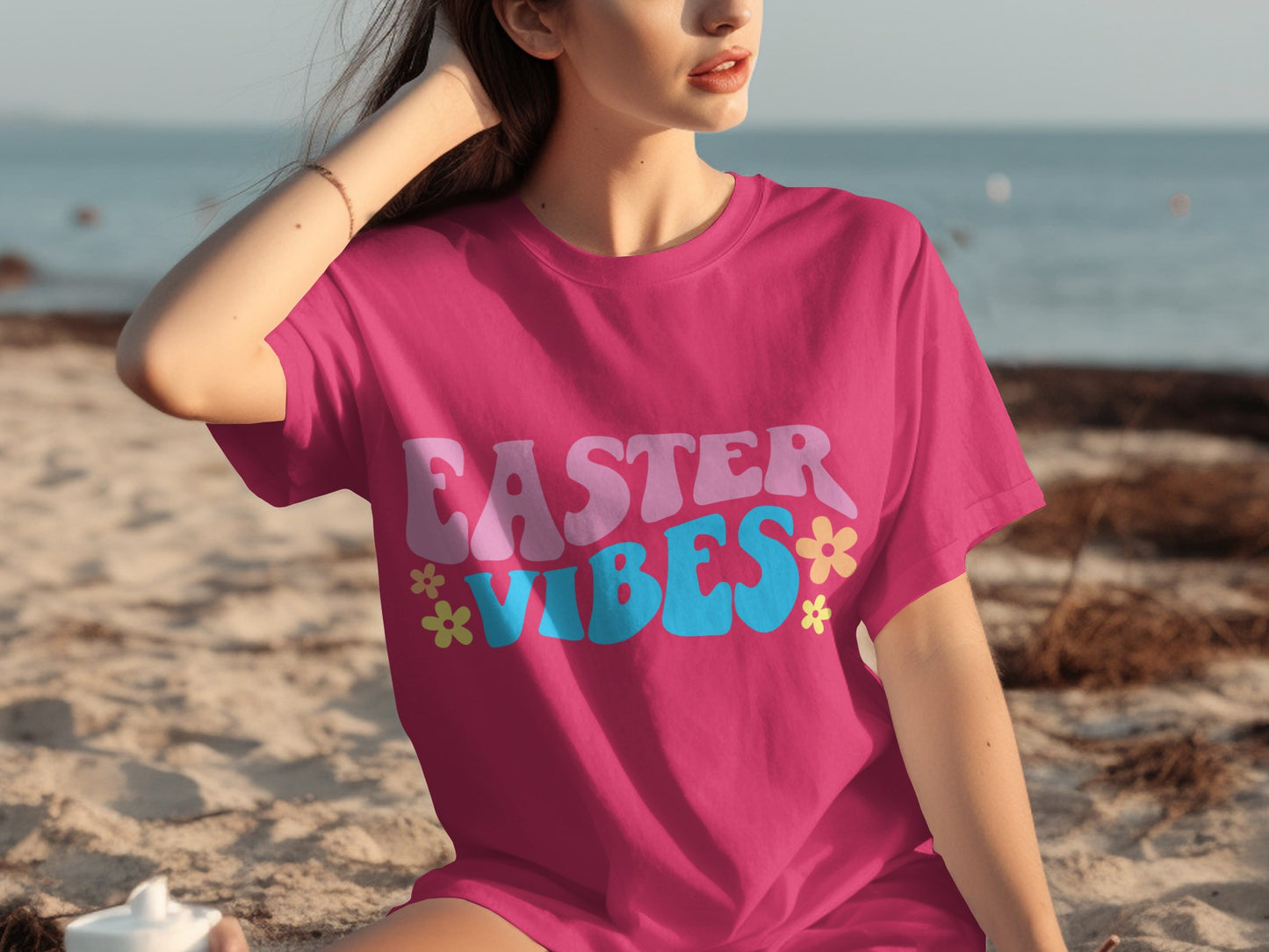 Easter Vibes Retro Graphic Short Sleeve Shirt