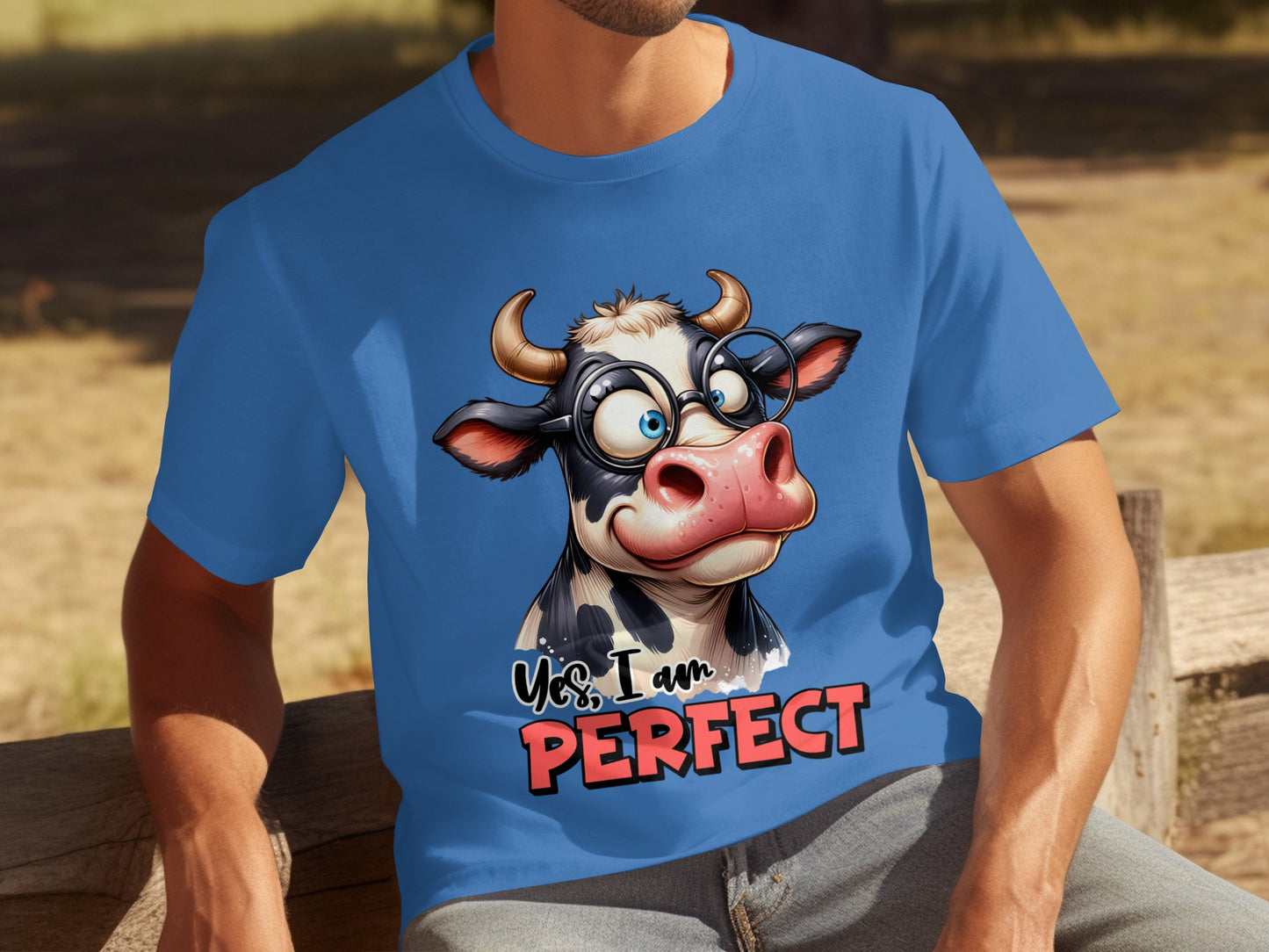Yes I Am Perfect Cow Graphic T-shirt