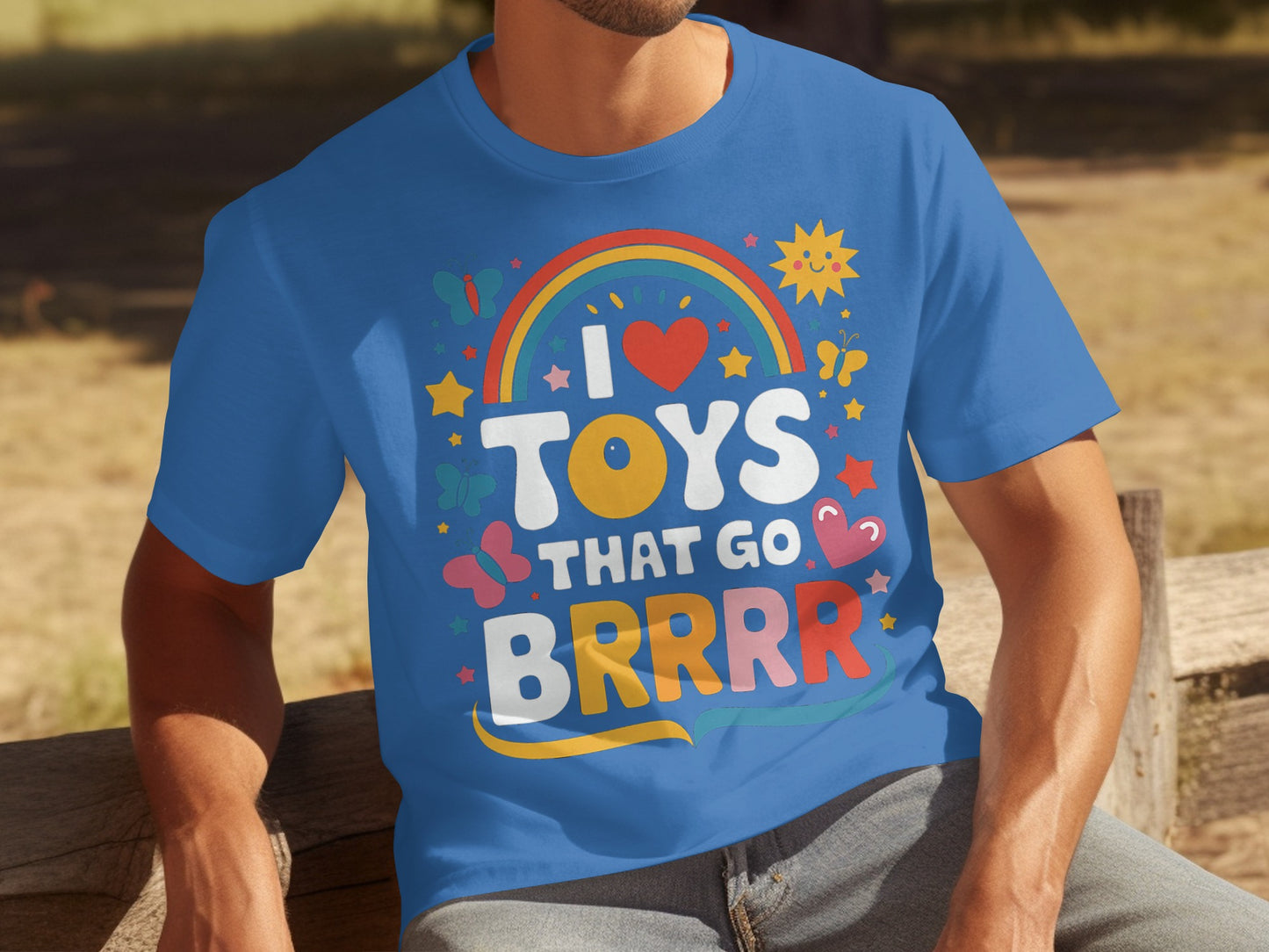 I Love Toys That Go BRRRR Colorful Graphic T-Shirt