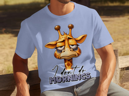 I Don't Do Mornings Giraffe Graphic Design T-Shirt
