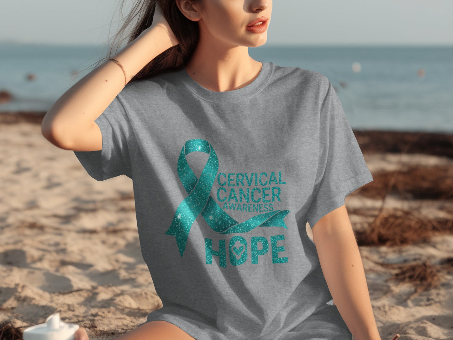 Cervical Cancer Awareness Hope Ribbon T-Shirt