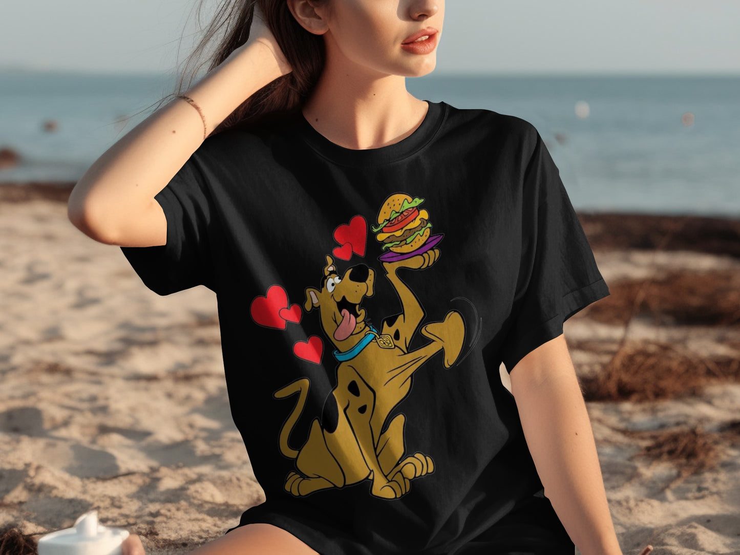 Scooby-Doo Loving Hamburger Women's Graphic T-Shirt