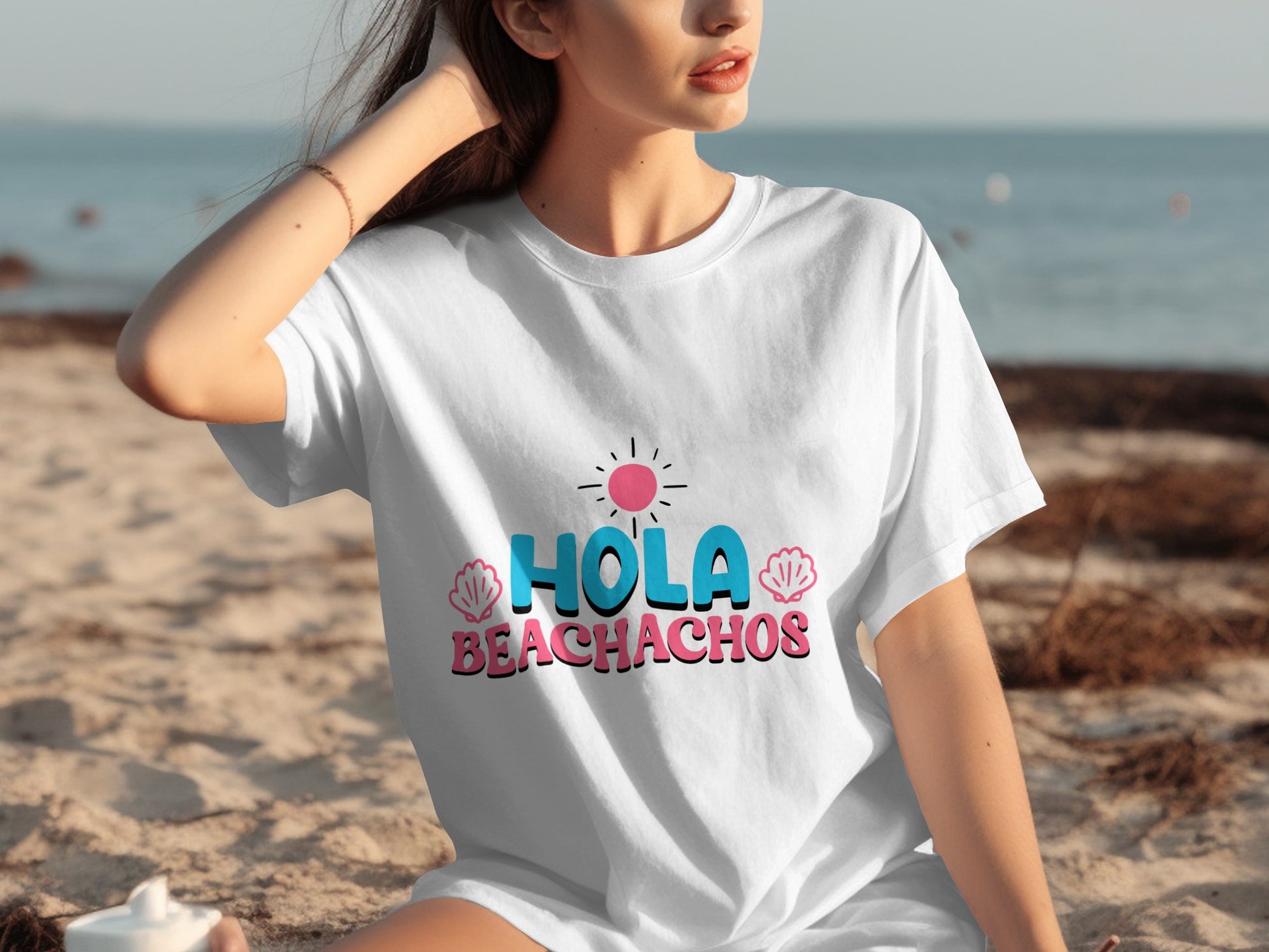 Hola Beachachos Graphic Tee for Beach Lovers