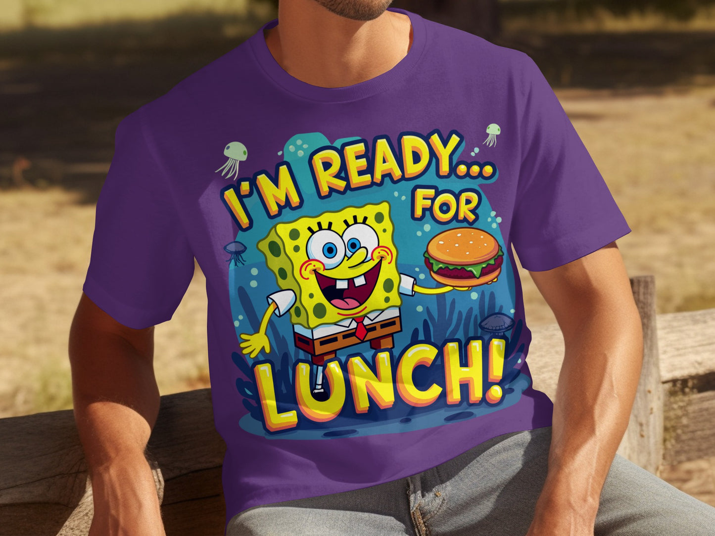 I'm Ready For Lunch Funny SpongeBob Graphic T-shirt