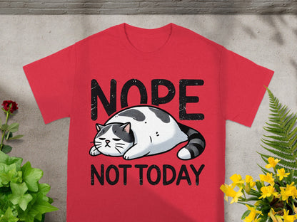 Nope Not Today Cat Design Shirt