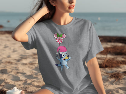 Cute Cartoon Character with Candy Canes T-shirt