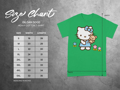 Green Hello Kitty Teddy Bear Gildan 5000 T-Shirt product type