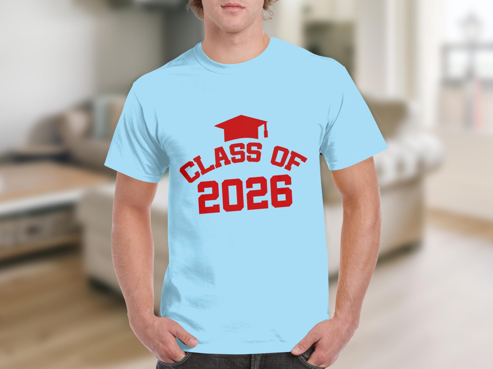 Class of 2026 Red Graduation Cap T-Shirt